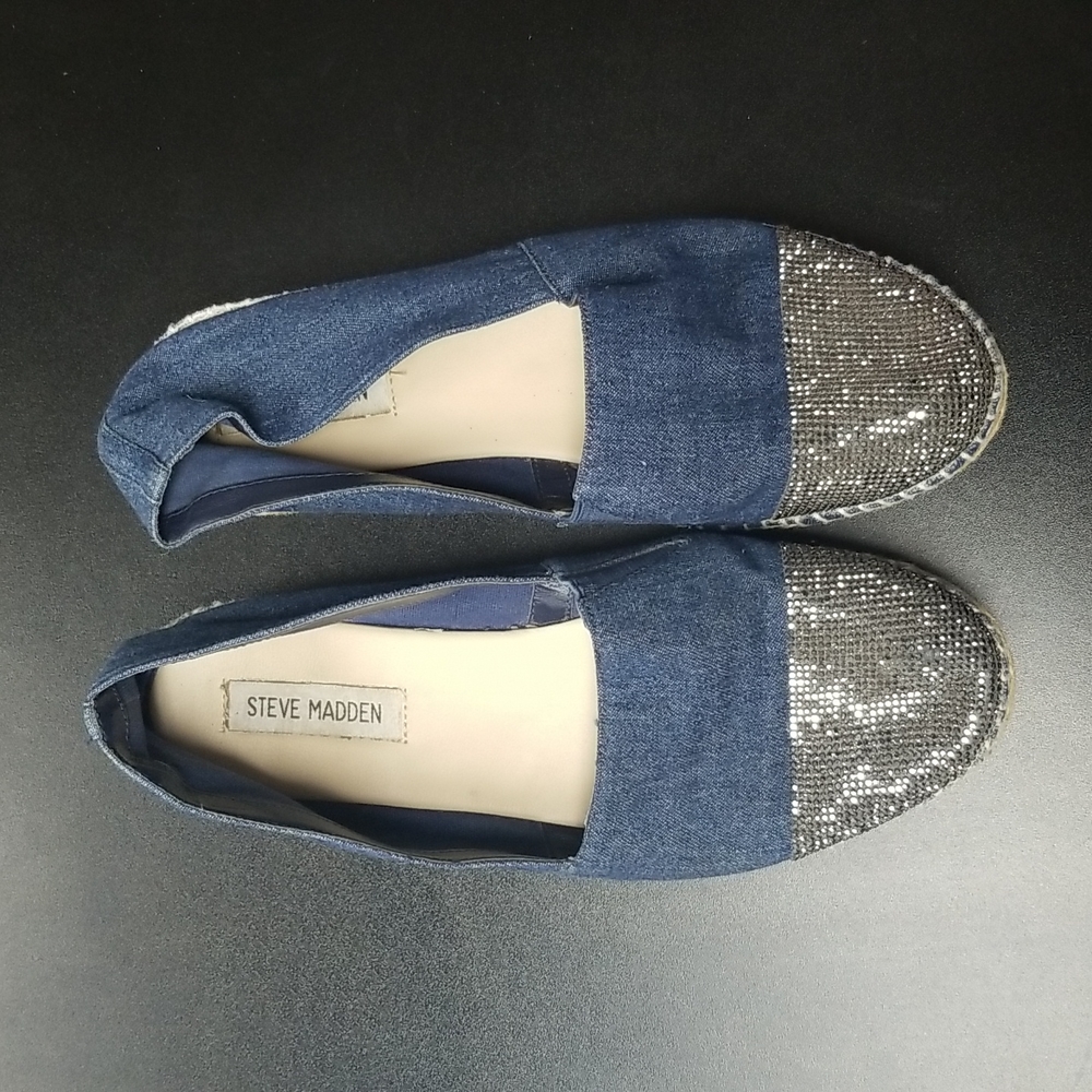 Steve Madden denim and sequined espadrilles